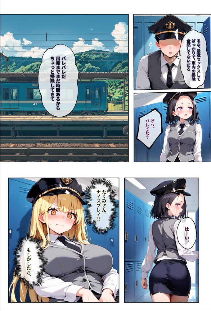 彼女よりエッチが上手い子との浮気SEXを見せてあげた話〜中出し列車で働くビッチ〜 エロ同人誌画像 019