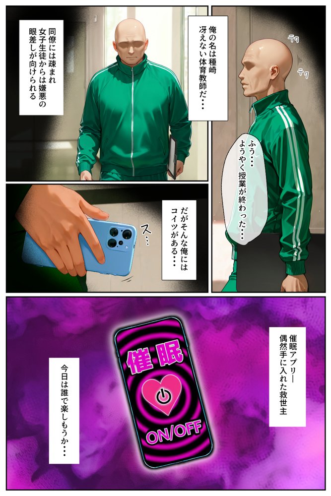 体育教師・種崎の性処理日記 〜催〇アプリであの娘を堕とせ！！〜 古●川 唯編 エロ同人誌画像 001