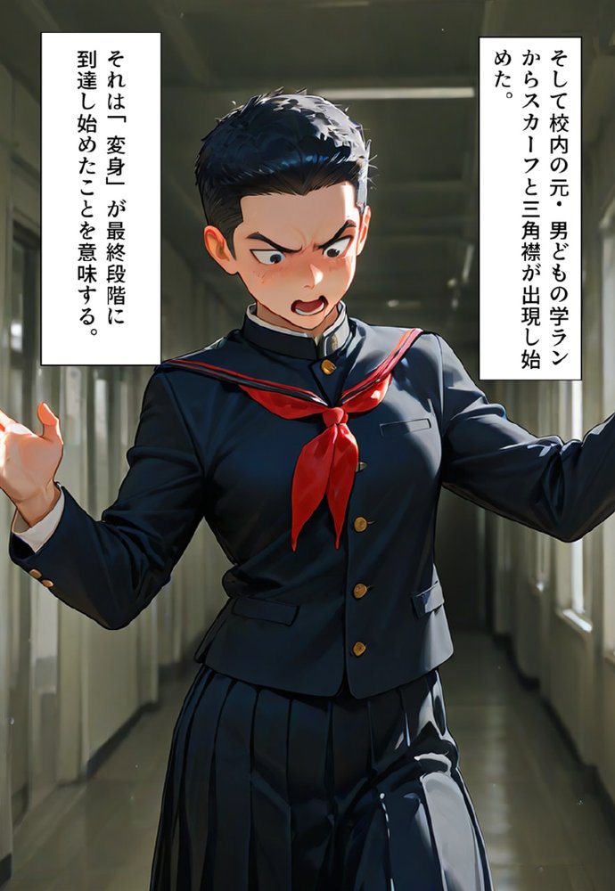 全校女体化★スクールジャッジ〜謎の美少女の裁きはセーラー服で下される〜 エロ同人誌画像 051