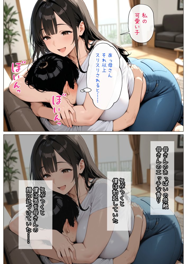 【漫画版】未亡人の母さんと実家でいちゃラブセックス エロ同人誌画像 008
