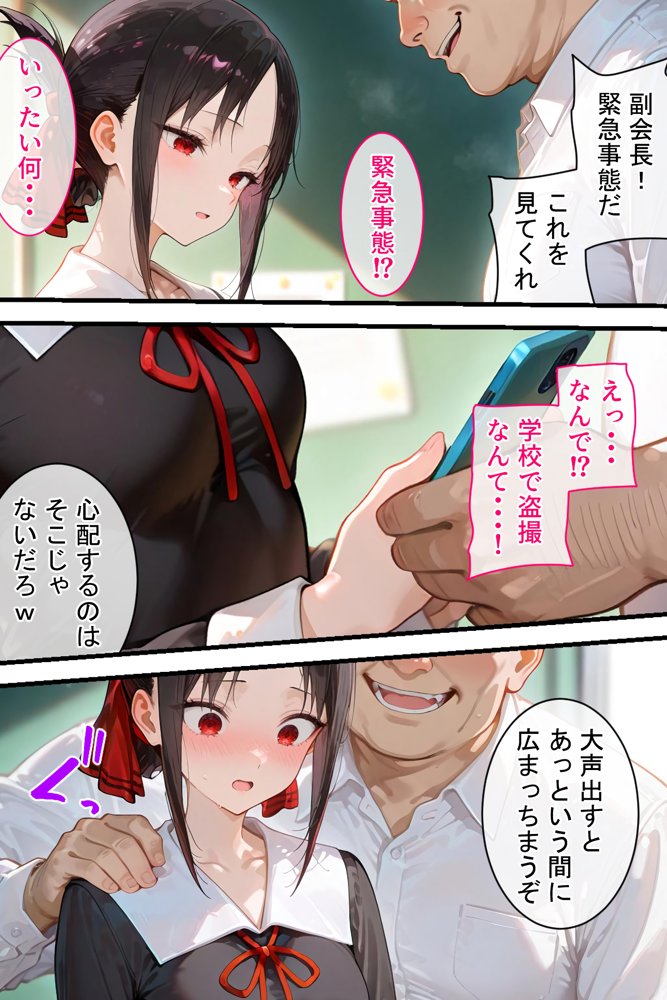 憧れの処女ヒロインが絶倫おじさんによって快楽堕ち性●隷にされる話 四宮かぐや編 エロ同人誌画像 027