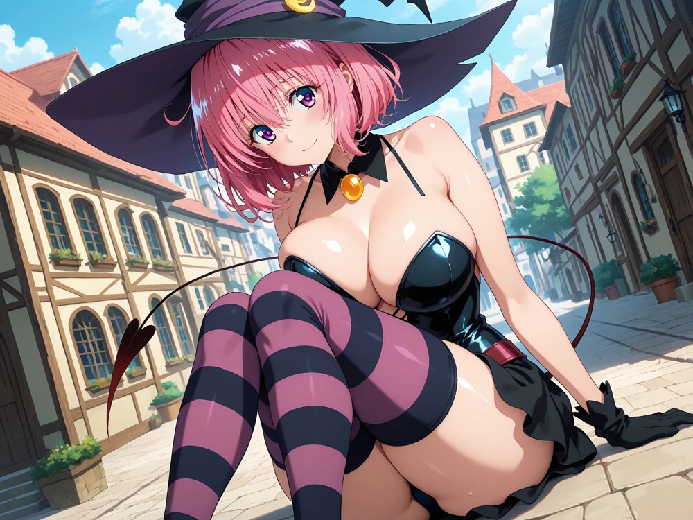 【発情ヒロイン】T●Loveる  モモ・ベ●ア・デビルーク  魔法使いコスで野外授業…しっぽまで感じるの！ エロ同人誌画像 009